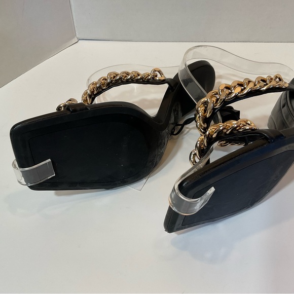 Zara black leather mules with chain detail Size 7 and 9 - Picture 12 of 13